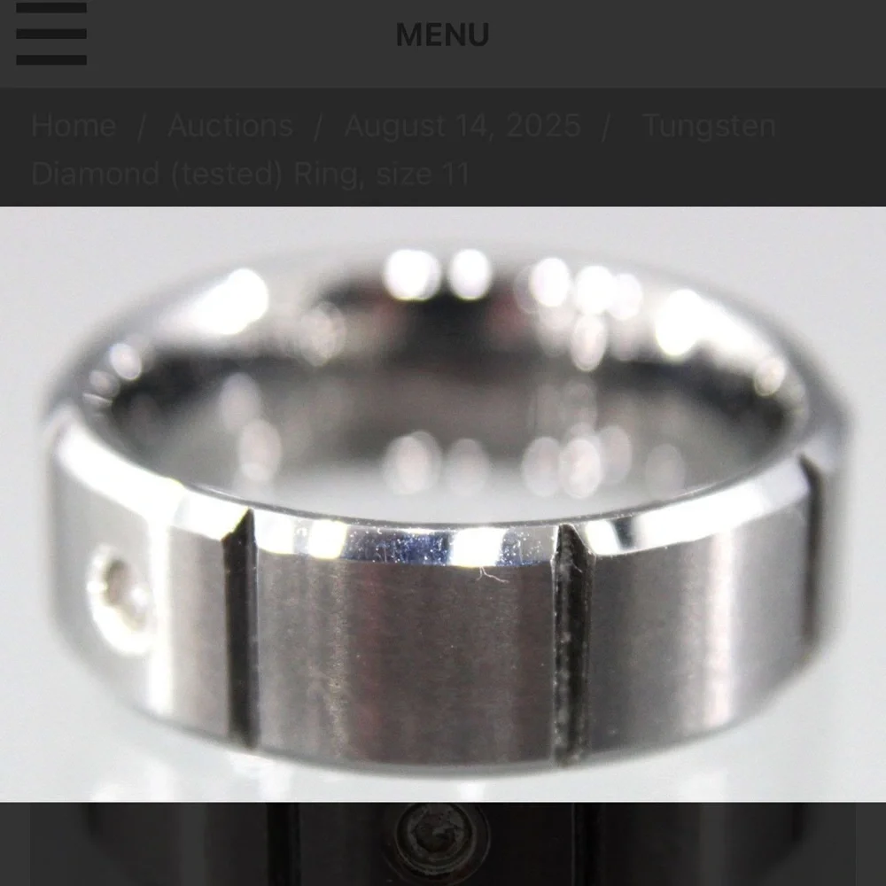 Men's Tungsten Ring with Diamond Accent